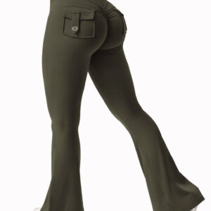 Women’s Wide-Leg High-Stretch Yoga Pants – Naked Feel Compression with Pockets