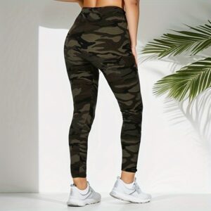 Women’s Camouflage High-Stretch Leggings – Sporty Tight Fit Pencil Pants